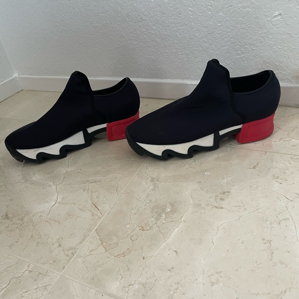 Sleek Black and Red Women's Sneakers